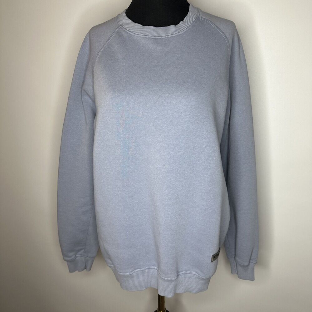 Bershka MVMNT Grey Oversized Raglan Crewneck Sweatshirt Women's Small Y2K Cozy